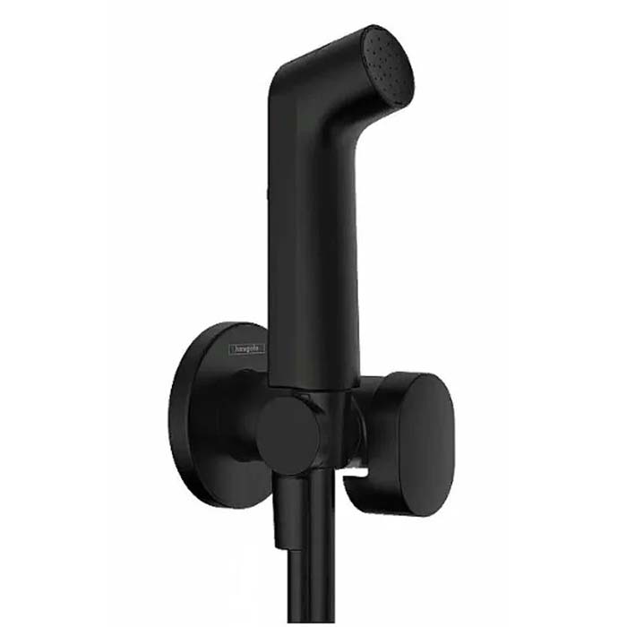 Hansgrohe Гигиенический душ, настенный, S 1 jet EcoSmart+ с запорным вентилем, цвет: черный матовый