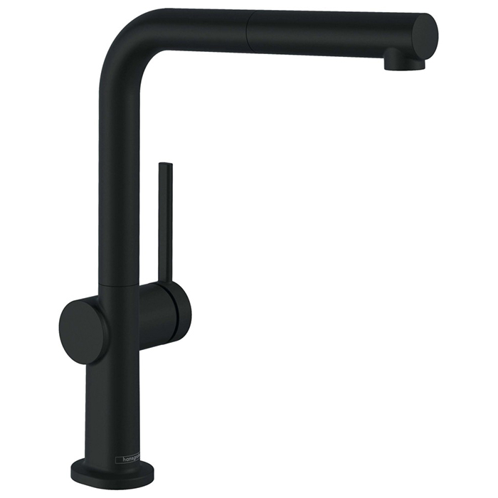 Hansgrohe Talis M54 Смеситель для кухни, 1 отв., с вытяжным изливом 1jet, цвет: черный матовый