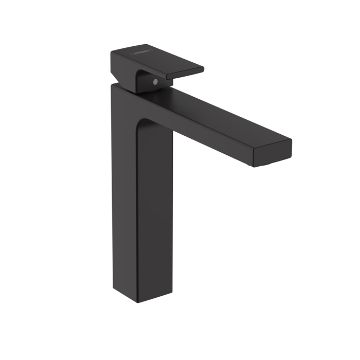 Hansgrohe Vernis Shap Смеситель для раковины, излив 190 мм, с донным клапаном, цвет: матовый черный