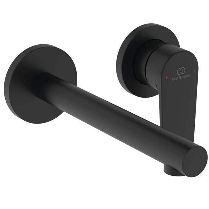Ideal Standard Ceralife O Смеситель для раковины, настенный, излив: 18см., без донного клапана, для монтажа с A1313NU цвет: чёрный матовый