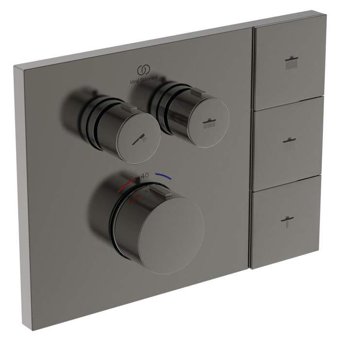 Ideal Standard Ceratherm Navigo Solos Смеситель для душа, встраиваемый, термостатический, цвет: PVD Magnetic Grey (Магнит)