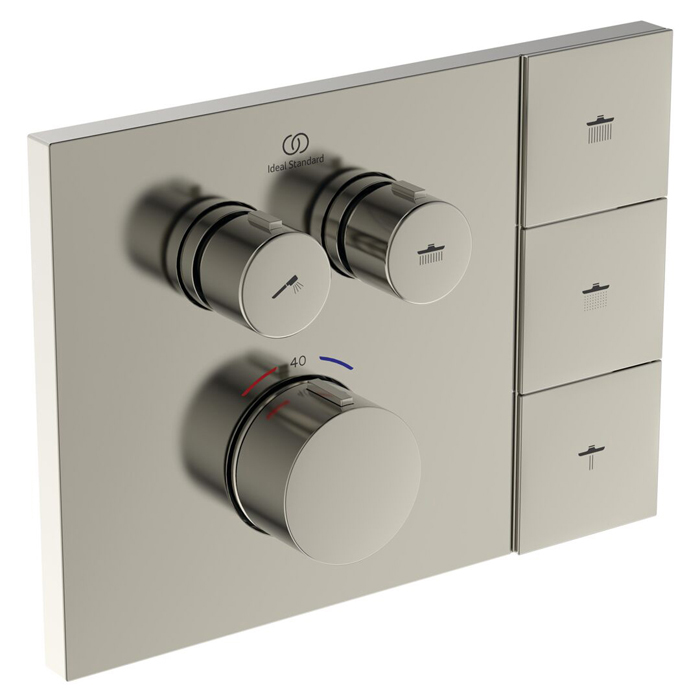 Ideal Standard Ceratherm Navigo Solos Смеситель для душа, встраиваемый, термостатический, цвет: PVD Silver Storm (Серебряный Шторм)