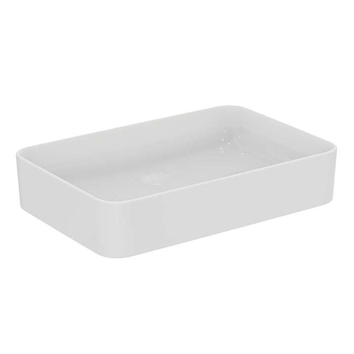 Ideal Standard Conca Раковина накладная 60х40хh12см, прямоугольная, без отв., с крепежом, цвет: белый