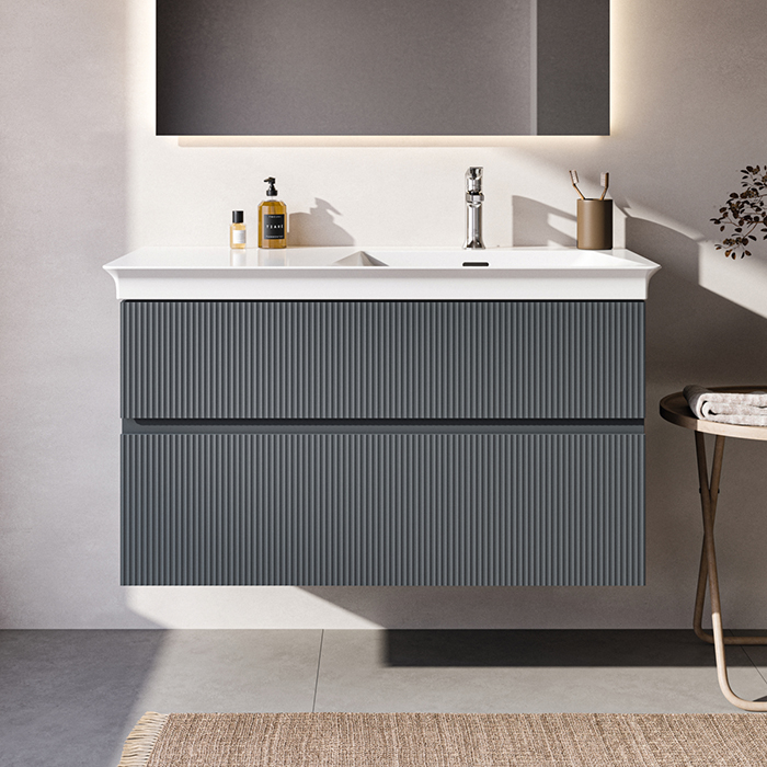 Ideal Standard Finesse Тумба с раковиной 100x50см, подвесная, DX, 2 ящика, 1 отв., цвет: пепельно-голубой матовый