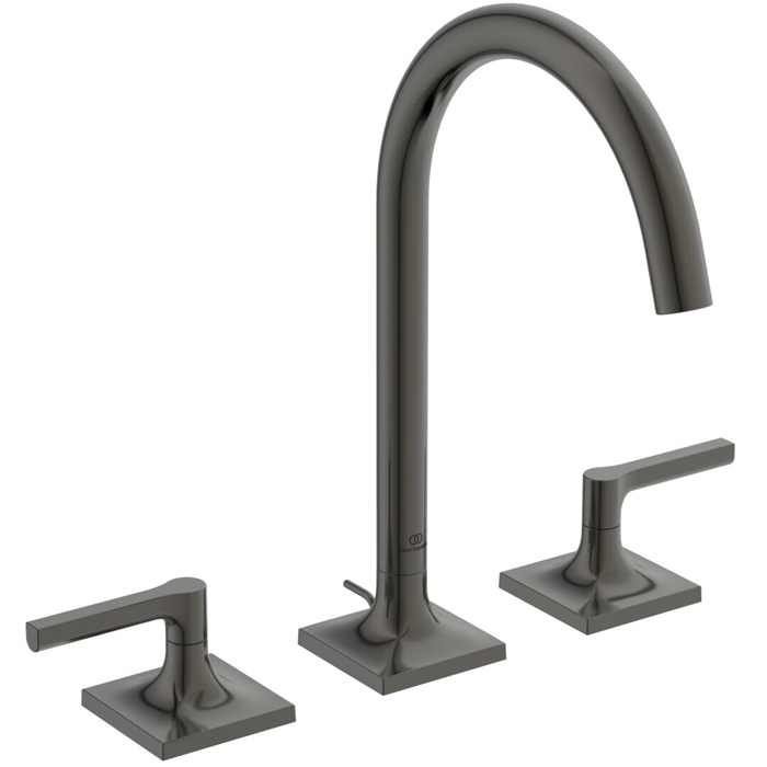 Ideal Standard Joy Neo Смеситель для раковины, на 3 отв., с донным клапаном, цвет: PVD Magnetic Grey