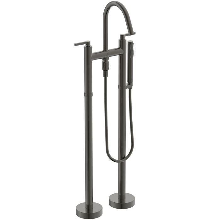 Ideal Standard Joy Neo Смеситель для ванны, напольный, с душевым набором, шлангом IDEALFLEX® 125см., цвет: PVD Magnetic Grey