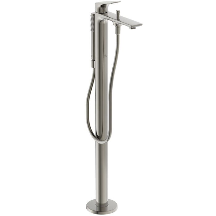 Ideal Standard La Dolce Vita Смеситель для ванны, напольный, с ручным душем, цвет: PVD Silver Storm (Серебряный Шторм)