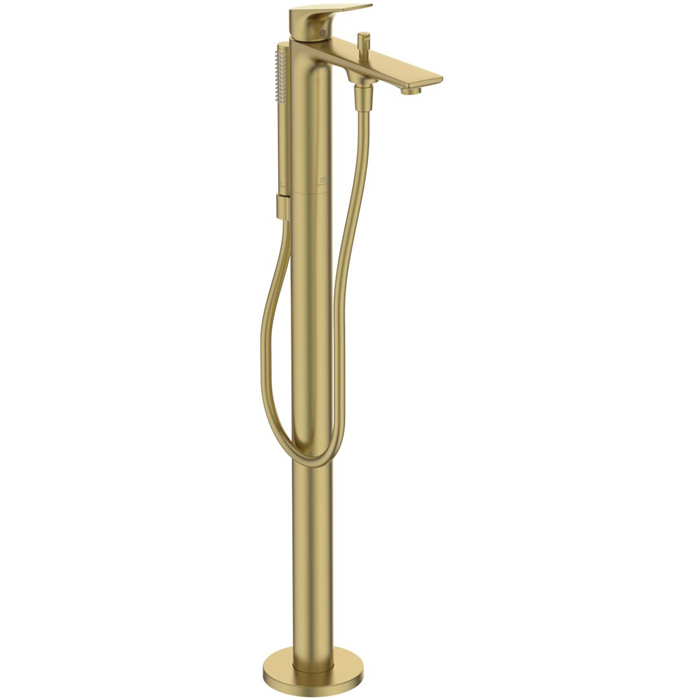 Ideal Standard La Dolce Vita Смеситель для ванны, напольный, с ручным душем, цвет: PVD Brushed Gold (Шлифованное Золото)