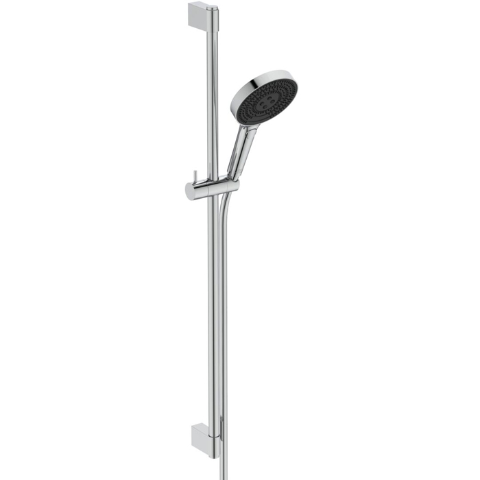 Ideal Standard Solos Душевой гарнитур со штангой 90cм., Металлическая штанга и держатель ручного, 3-функциональный (Rain, Silkrain, Active) ручной душ, шланг 175см., цвет: хром
