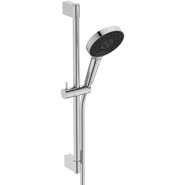 Ideal Standard Solos Душевой гарнитур со штангой 60cм., Металлическая штанга и держатель ручного, 3-функциональный (Rain, Silkrain, Active) ручной душ, шланг 175см., цвет: хром