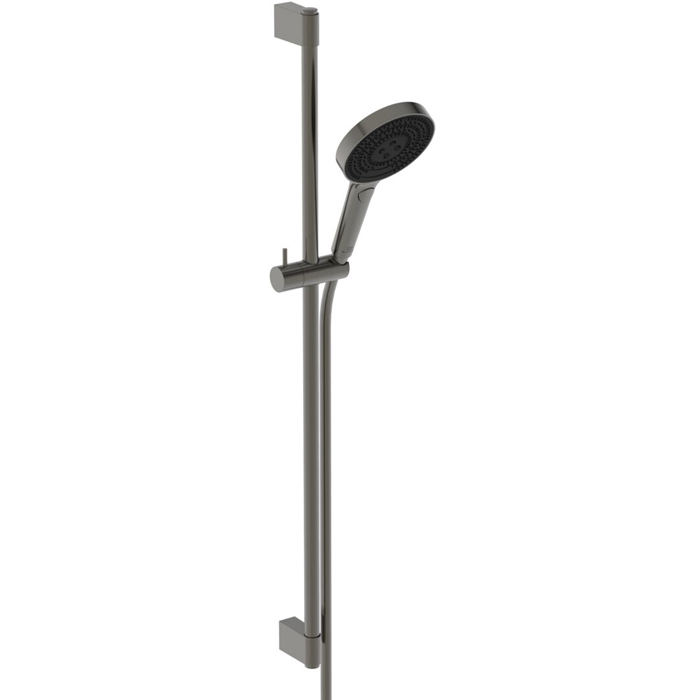 Ideal Standard Solos Душевой гарнитур со штангой 90cм., Металлическая штанга и держатель ручного, 3-функциональный (Rain, Silkrain, Active) ручной душ, шланг 175см., цвет: PVD Magnetic Grey