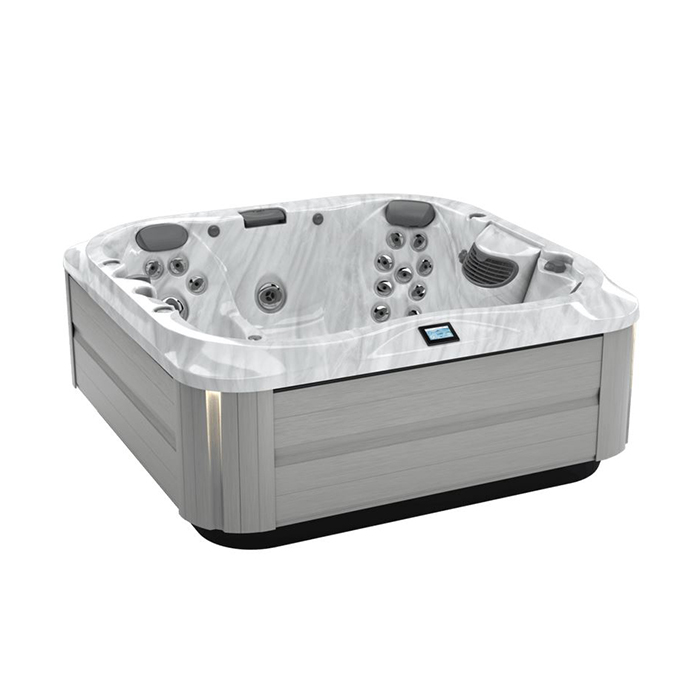 Jacuzzi SPA J335 Минибассейн 214х214х92см, ClearRay PRO3TECT+Ozone, подсветка IR и Red, стереосистема, с крышкой, акрил Platinum, цвет: Brushed Gray