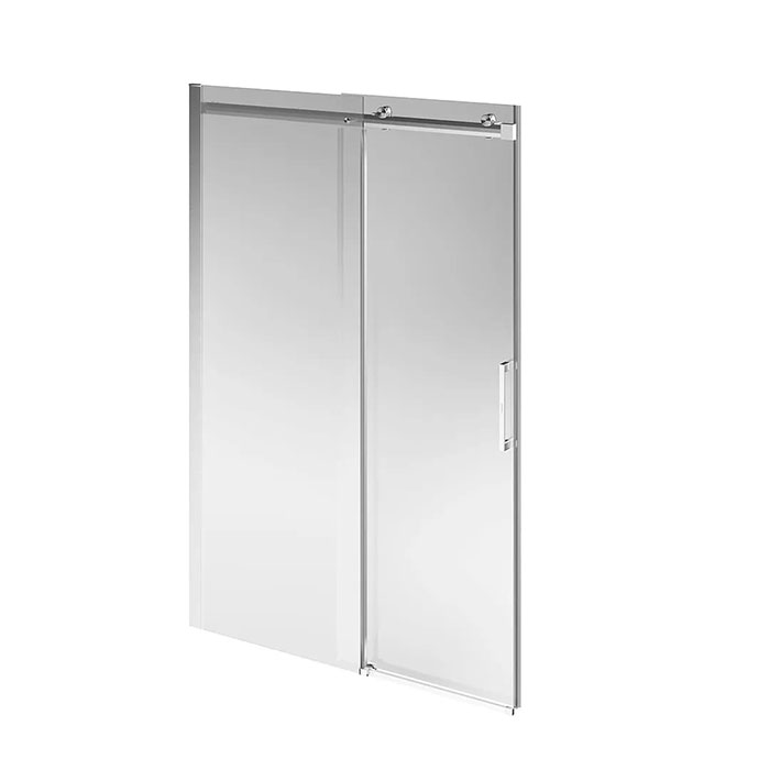 Kerama Marazzi Cristallo Душевая дверь 140х210см, раздвижная с функцией soft close, цвет: брашированный никель