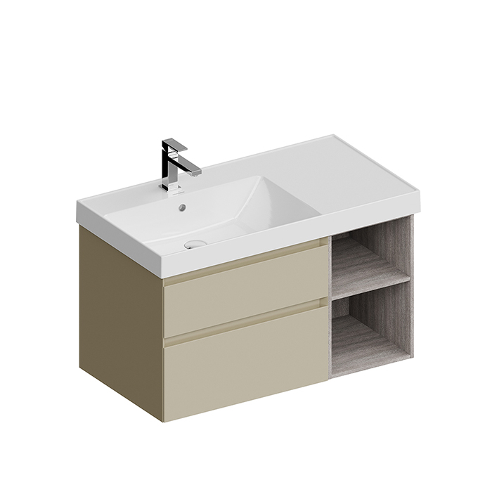 Kerama Marazzi Cubo Тумба подвесная 90см, левая, цвет: лимо матовая