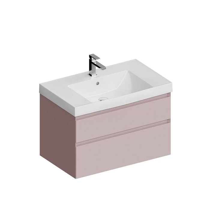 Kerama Marazzi Cubo Тумба подвесная 80см, с ящиками, цвет: мальва матовая