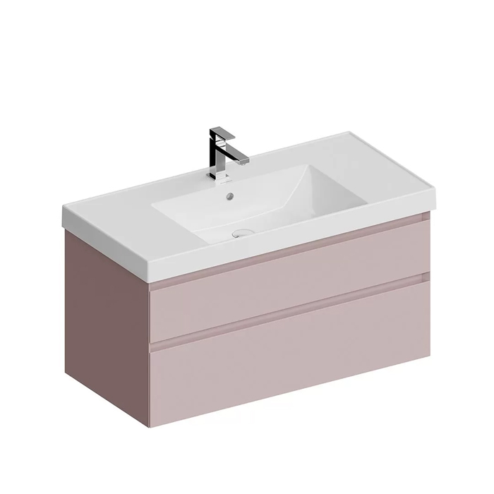 Kerama Marazzi Cubo Тумба подвесная 100см, с ящиками, цвет: Мальва матовая