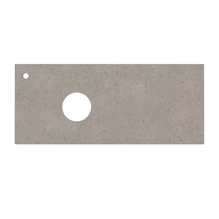 Kerama Marazzi Magica Столешница из керамогранита для накладных раковин Риккарди 120см, с 1 отв., цвет: серый матовый