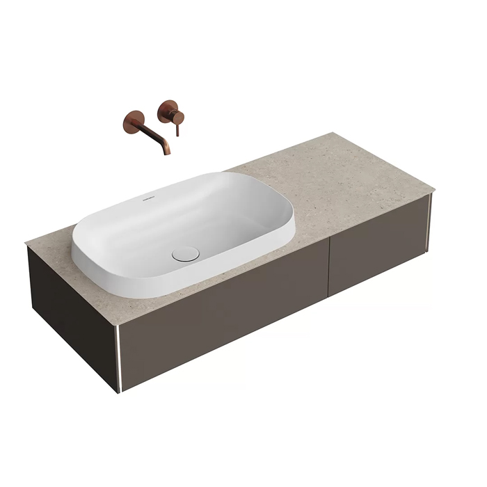 Kerama Marazzi Magica Тумба подвесная, 115.4х48.5х22см., 2 ящика, цвет: вечерний серый матовый