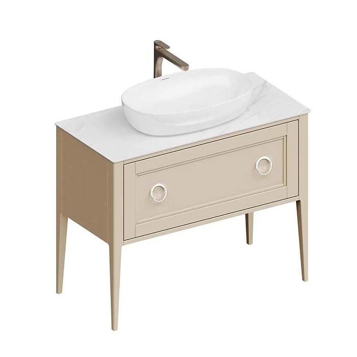 Kerama Marazzi Plaza Classic Тумба напольная 100см, 1+1 ящик, цвет: капучино матовый