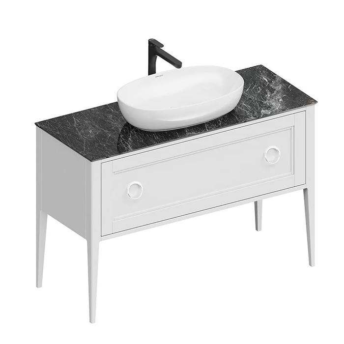 Kerama Marazzi Plaza Classic Тумба напольная 120см, 1+1 ящик, цвет: белый матовая