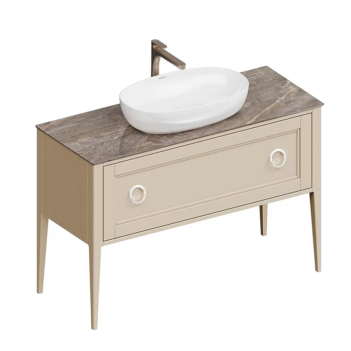 Kerama Marazzi Plaza Classic Тумба напольная 120см, 1+1 ящик, цвет: капучино матовый