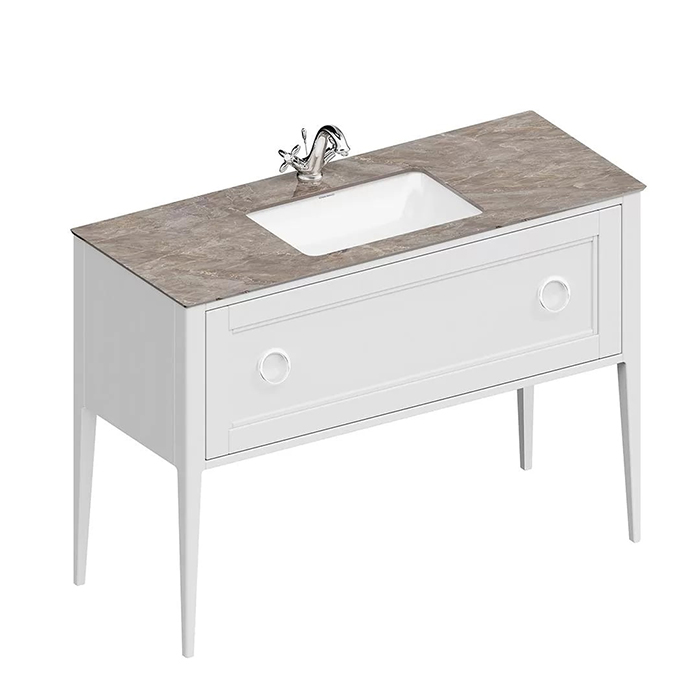 Kerama Marazzi Plaza Classic Тумба напольная 120см, 1 ящик, цвет: белый матовая