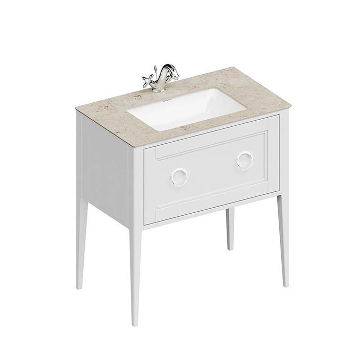 Kerama Marazzi Plaza Classic Тумба напольная 80см, 1 ящик, цвет: белый матовая