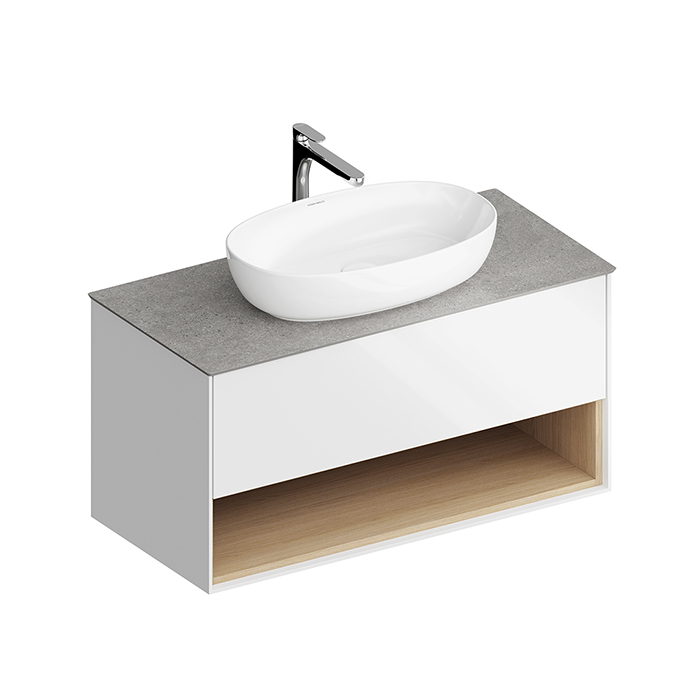Kerama Marazzi PLAZA Modern Тумба подвесная 100x48см, 1 ящик, цвет: белый
