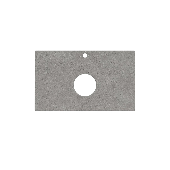 Kerama Marazzi Столешница из керамогранита для накладных раковин Фондамента 80см, с 1 отв., цвет: серый натуральный