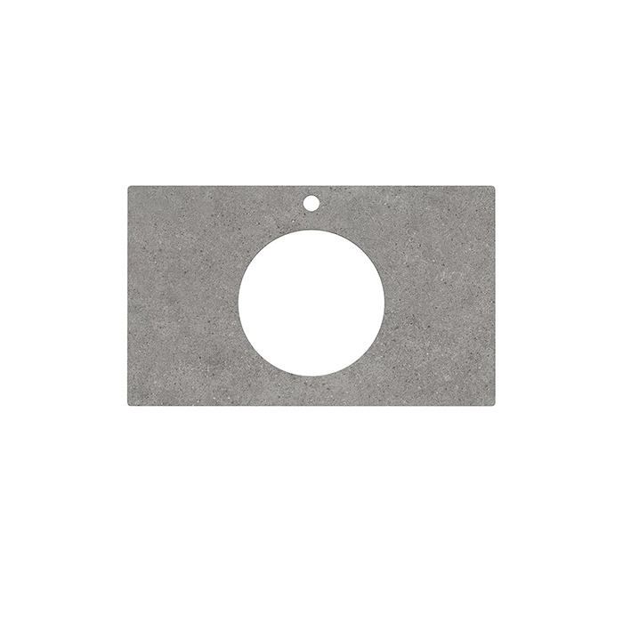 Kerama Marazzi Столешница из керамогранита для накладных раковин Фондамента 80см, с 1 отв., цвет: серый натуральный