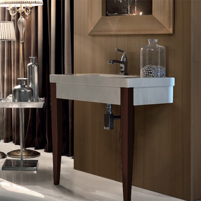 Kerasan Bentley Комплект мебели, (раковина без бортика), с ножками 80см, подвесной Цвет: темный ясень (заказ по запросу)