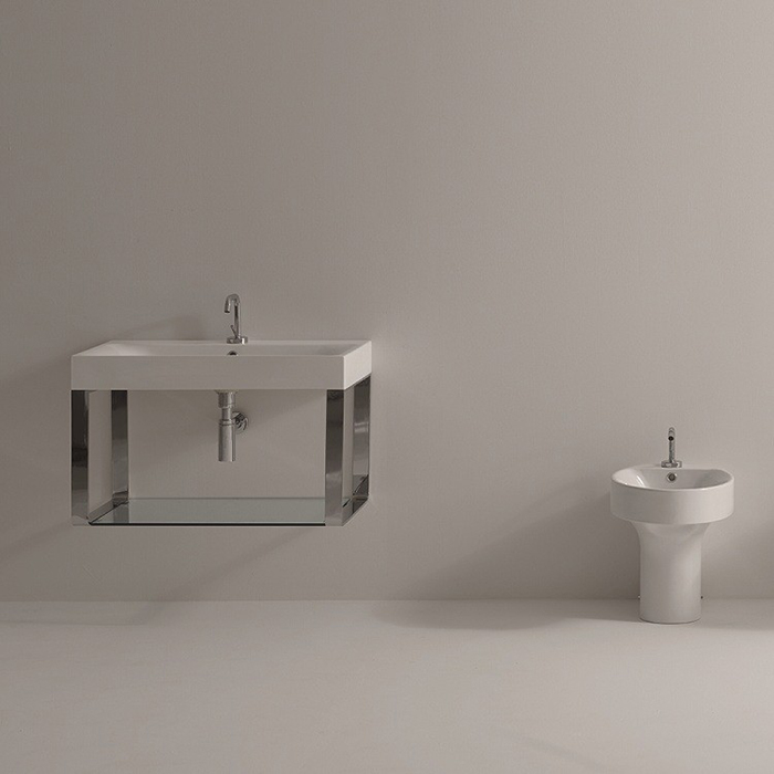 Kerasan Cento Раковина 80х45 см, 1 отв., подвесная, цвет: белый