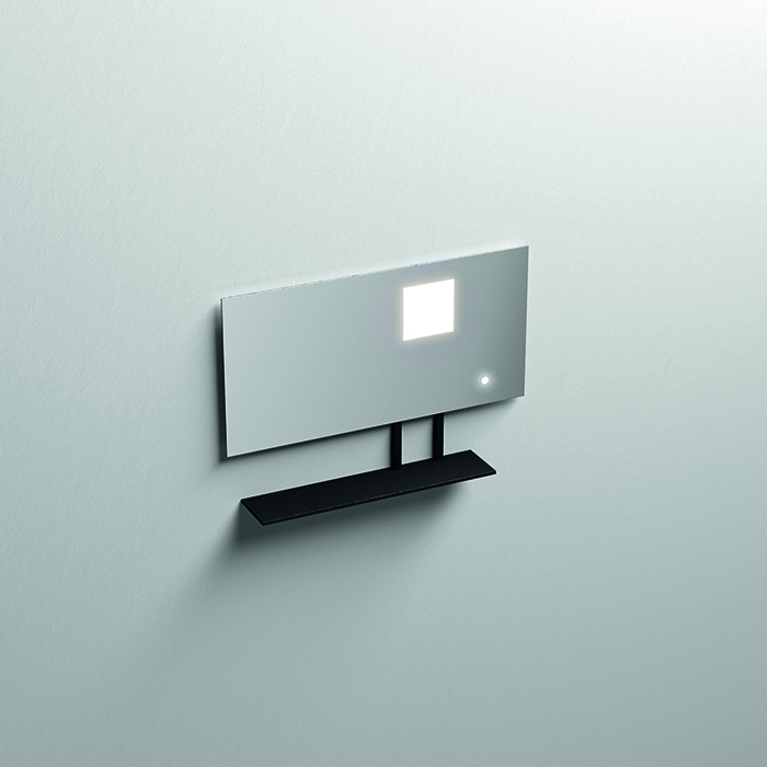 Kerasan Mirrors Зеркало 90х61cм, с черной матовой полкой, с LED подсветкой и сенс выкл.