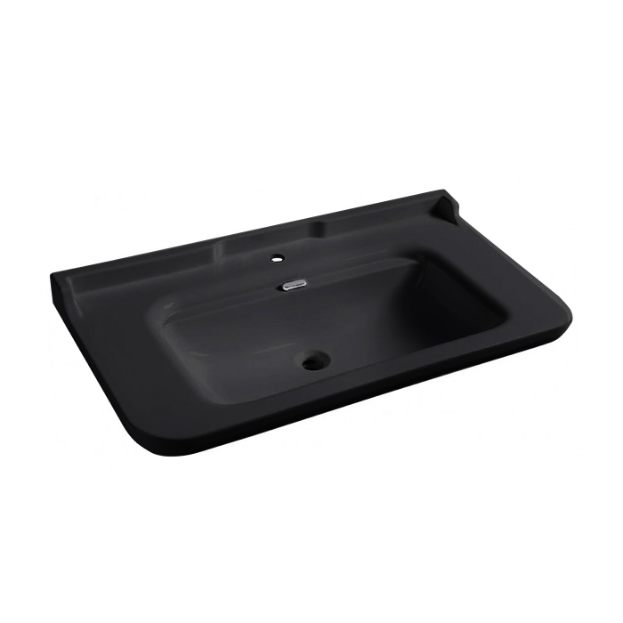 Kerasan Waldorf Раковина 120х55 см, 1 отв., керамическая, цвет: черный/хром