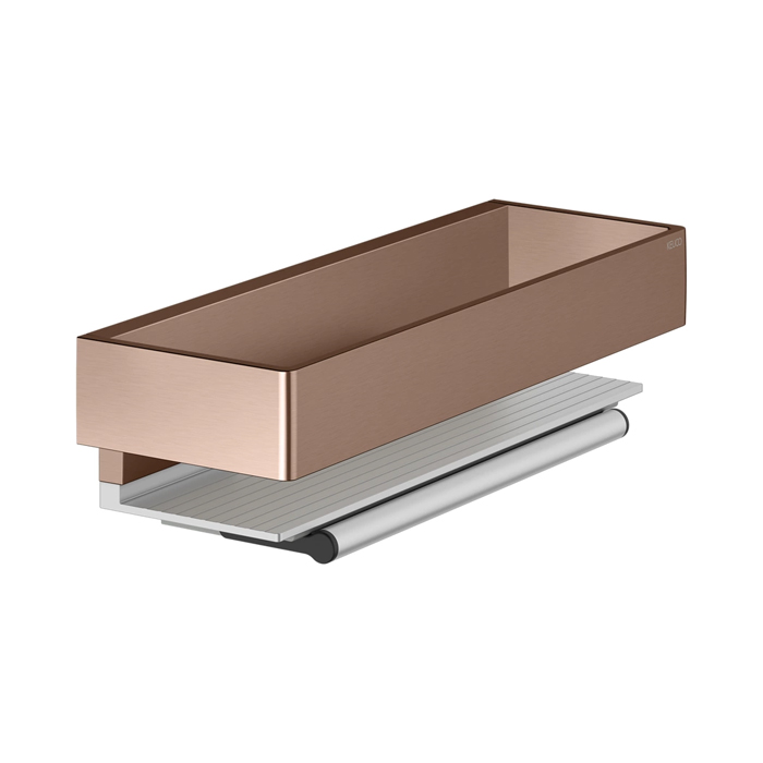 Keuco Edition 11 Полочка для душа со стеклоочистителем, подвесная, цвет: brushed red gold/aluminium