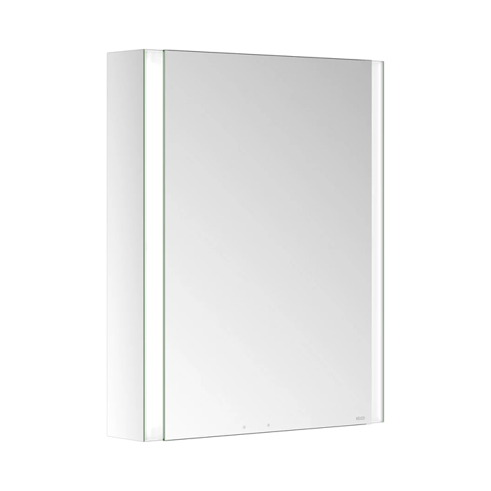 Keuco Somaris Зеркальный шкаф, 60x71x12.8см 1дверный-двустор. зеркало, P 44 c плавным закр. дверцы, корпус: алюминий серебристый