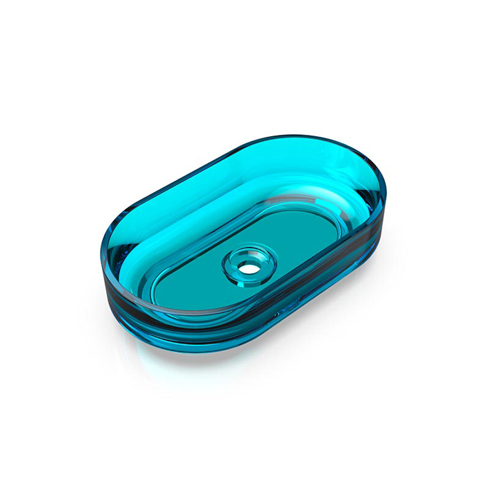 Knief Ellipse Shape Раковина накладная 55x32x14см, без отв, из полимерного материала, цвет: Aquamarin Blue # 100