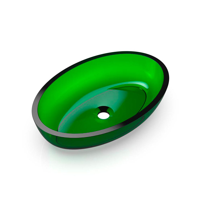 Knief Oval Shape Раковина накладная 55x37x13см., без отв., из полимерного материала, цвет: Malachit # 090
