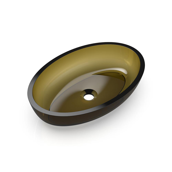Knief Oval Shape Раковина накладная 55x37x13см., без отв., из полимерного материала, цвет: Pyrit # 030