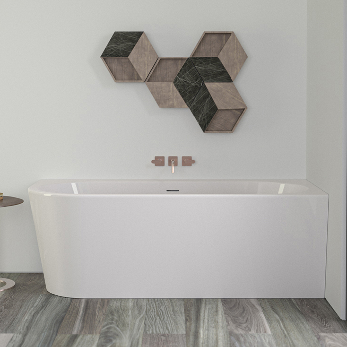 Knief Wall Corner L Ванна в правый угол 165x75х58см., с щелевым переливом, без сл-пер, цвет: белый матовый