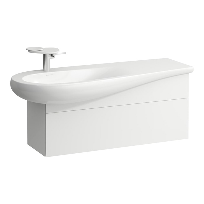Laufen Alessi One Тумба подвесная 99х32см, с раковиной, слив слева, цвет: белый матовый