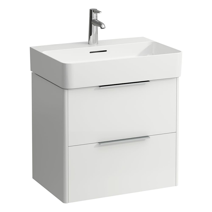 Laufen Base База с раковиной, 58.5х39х53см, с 2 ящиками, подвесная, покрытие LCC, цвет: белый глянцевый