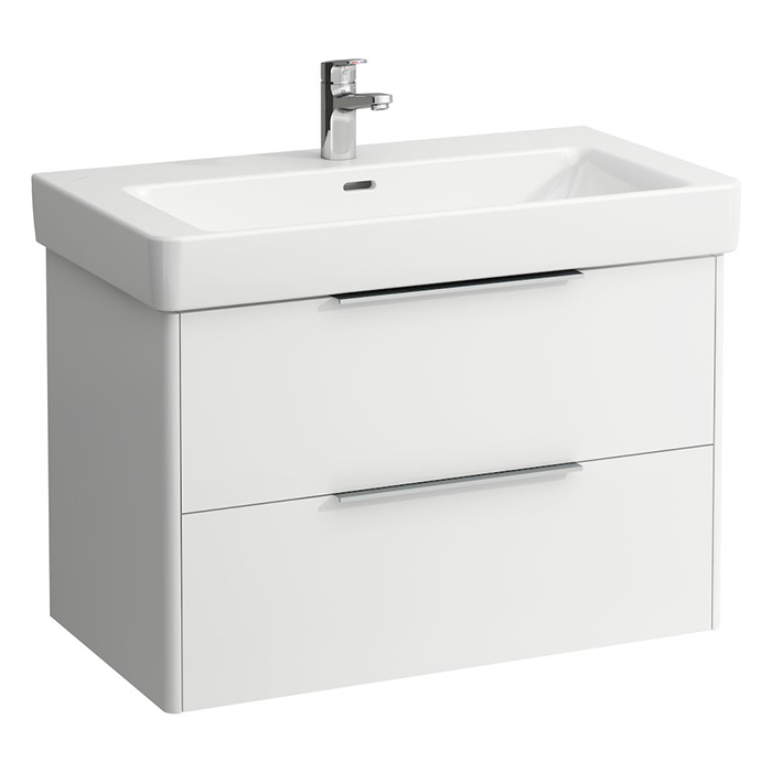 Laufen Base База с раковиной, 85x46см, подвесная, с 2 ящиками, цвет: белый матовый