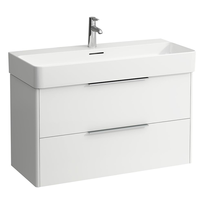 Laufen Base База с раковиной, 93х39х53см, подвесная, c 2 ящиками, покрытие LCC, цвет: белый глянцевый