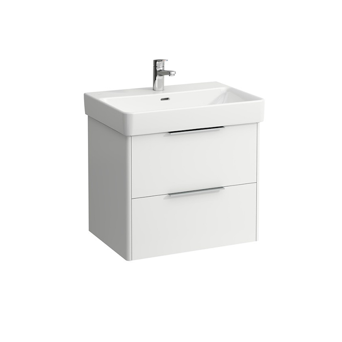 Laufen Base Тумба с раковиной, 65х46,5см, с 2 выдвиж. ящиками, подвесная, цвет: белый матовый