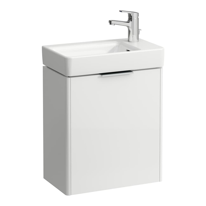 Laufen Base Тумба с раковиной, 47x26.5x53см, 1 дверца, петли справа, органайзер для ящика, цвет: белый глянцевый