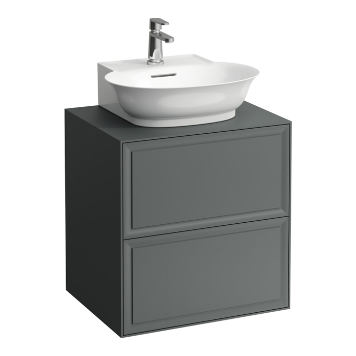Laufen New Classic Тумба с раковиной, 57.5x45.5x60см, 2 ящика, подвесная, цвет: серый