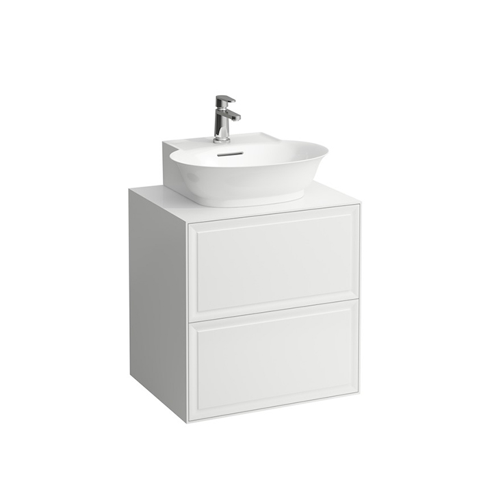 Laufen New Classic Тумба с раковиной, 57.5x45.5x60см, 2 ящика, подвесная, цвет: белый глянцевый