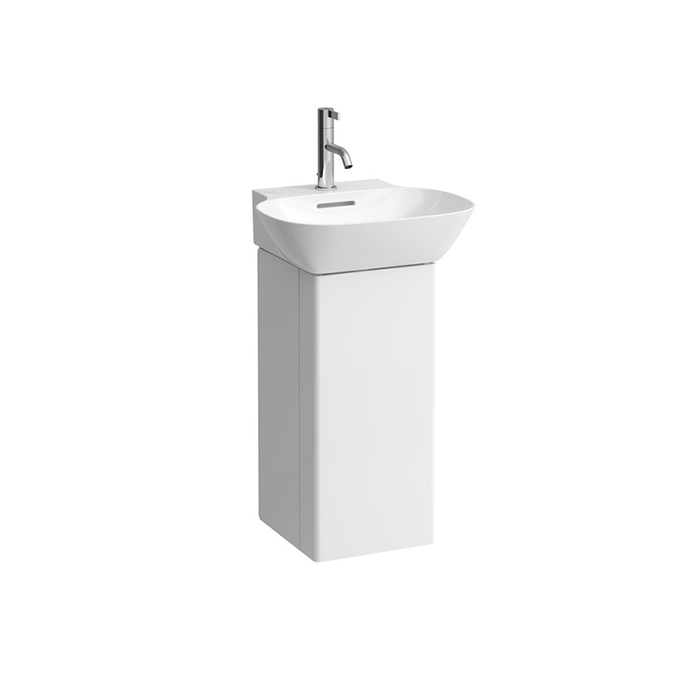 Laufen INO Тумба с раковиной, 28х31х60.5см, с 1 дверцей, с сифоном, с 4 полками, DX, подвесная, покрытие LCC, цвет: белый матовый