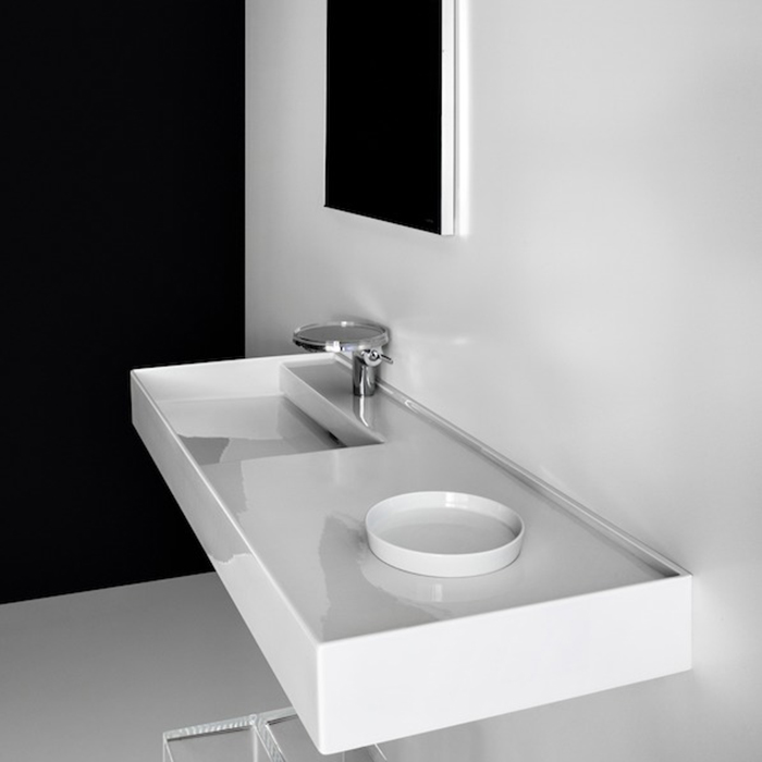 Laufen Kartell Раковина 120х46х12 см, 1 отв., полка справа, покрытие LCC, цвет: белый